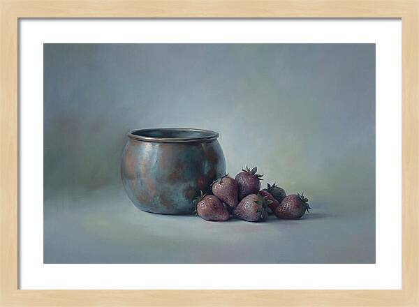 Copper Jam Pot With Fresh Strawberries