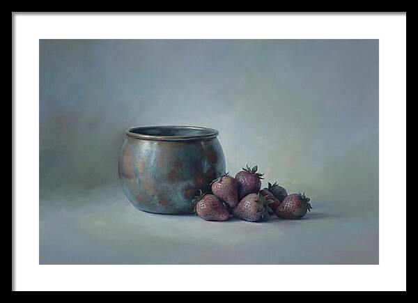 Copper Jam Pot With Fresh Strawberries