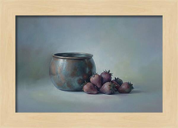 Copper Jam Pot With Fresh Strawberries