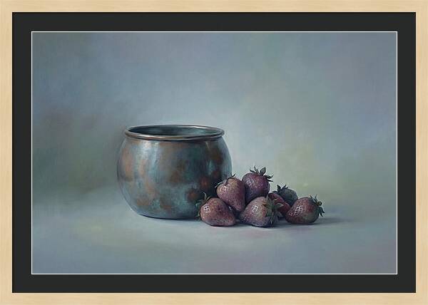 Copper Jam Pot With Fresh Strawberries