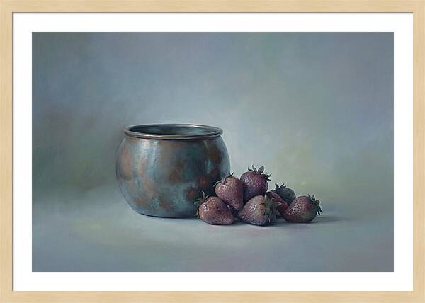 Copper Jam Pot With Fresh Strawberries