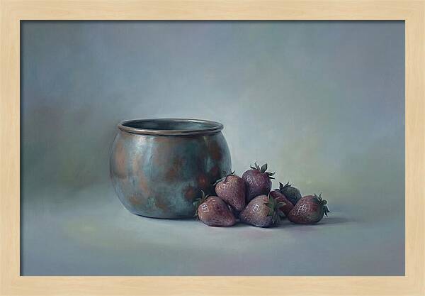 Copper Jam Pot With Fresh Strawberries
