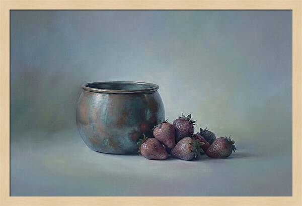 Copper Jam Pot With Fresh Strawberries