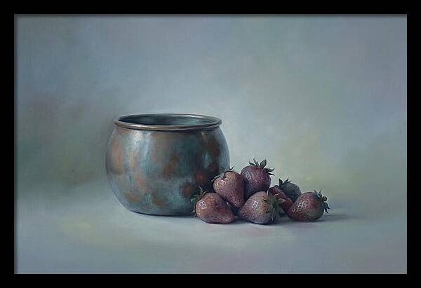 Copper Jam Pot With Fresh Strawberries