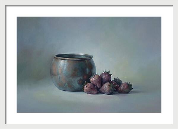 Copper Jam Pot With Fresh Strawberries