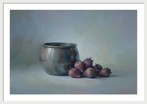Copper Jam Pot With Fresh Strawberries