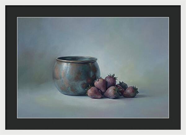 Copper Jam Pot With Fresh Strawberries