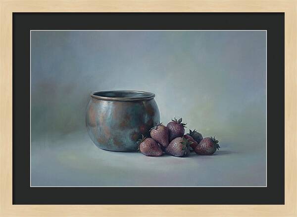 Copper Jam Pot With Fresh Strawberries
