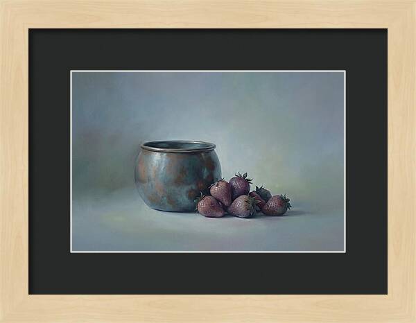 Copper Jam Pot With Fresh Strawberries