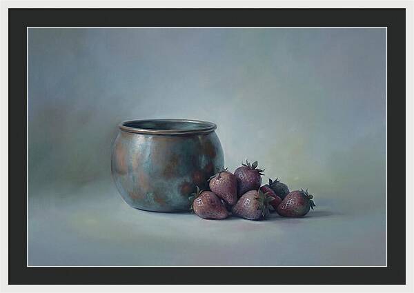 Copper Jam Pot With Fresh Strawberries