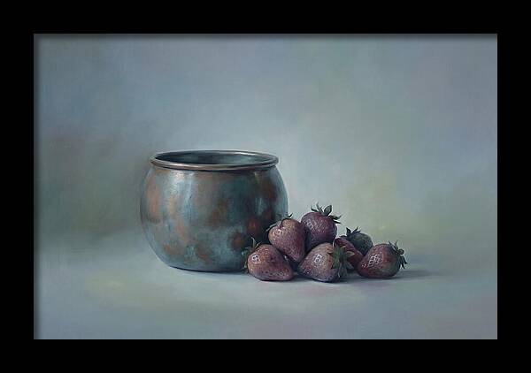 Copper Jam Pot With Fresh Strawberries