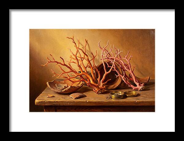 Coral Still Life Composition