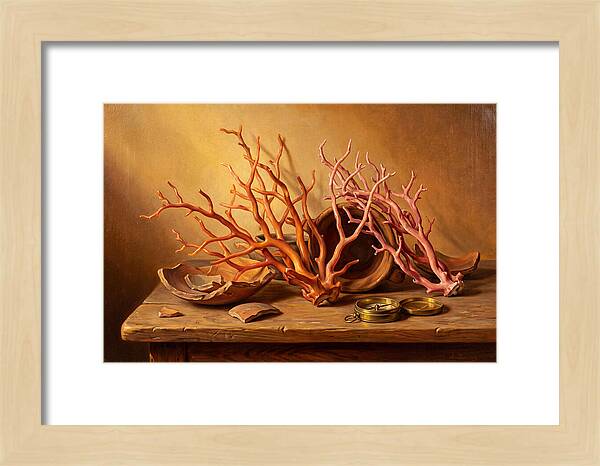 Coral Still Life Composition