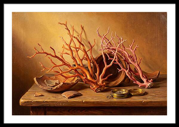 Coral Still Life Composition