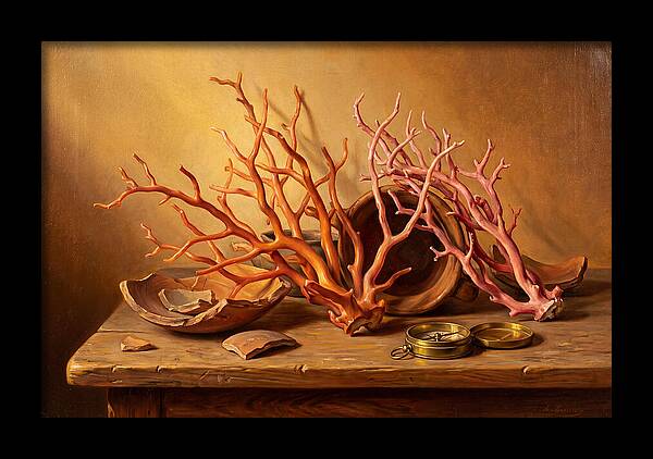 Coral Still Life Composition