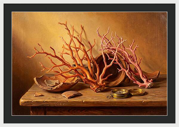 Coral Still Life Composition