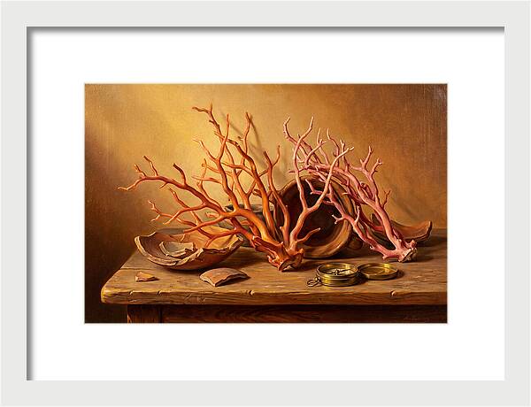 Coral Still Life Composition