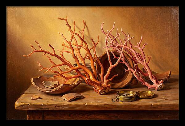 Coral Still Life Composition