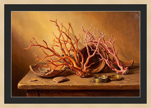 Coral Still Life Composition