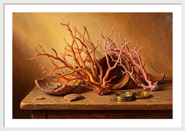 Coral Still Life Composition