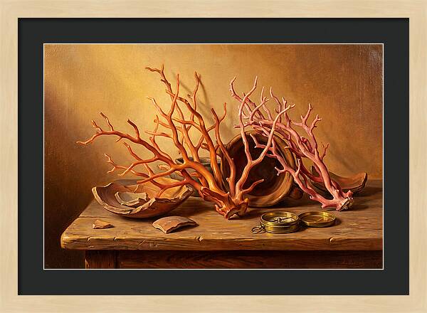 Coral Still Life Composition