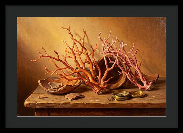 Coral Still Life Composition