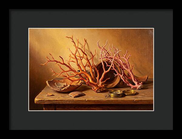 Coral Still Life Composition