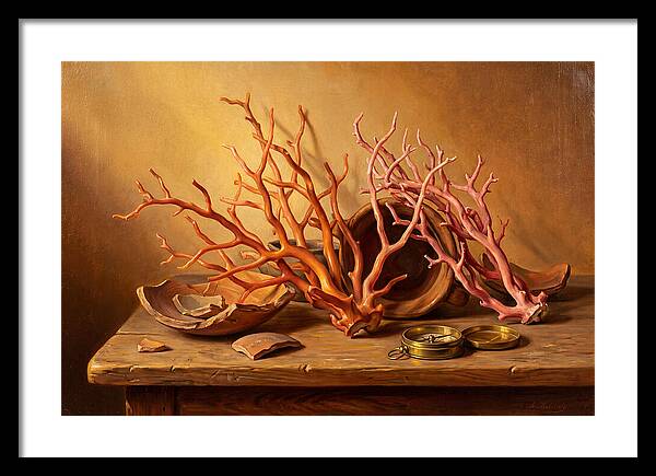Coral Still Life Composition