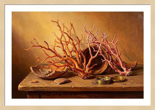 Coral Still Life Composition