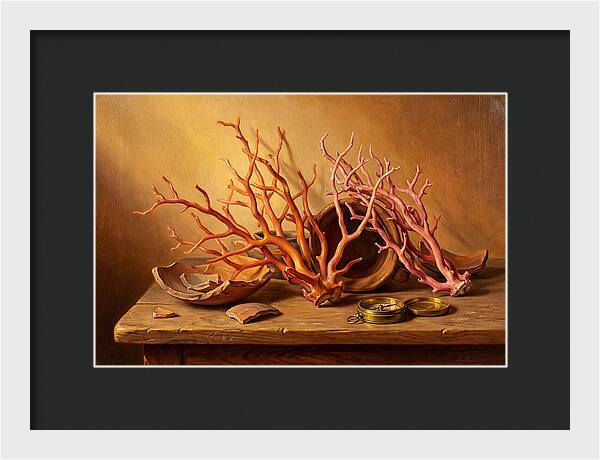Coral Still Life Composition