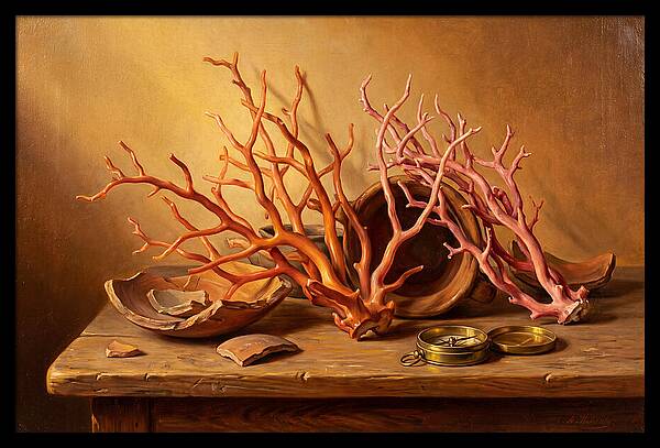 Coral Still Life Composition