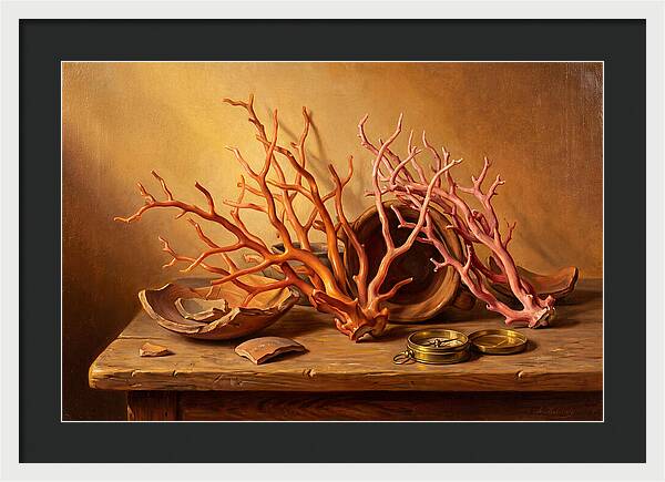 Coral Still Life Composition