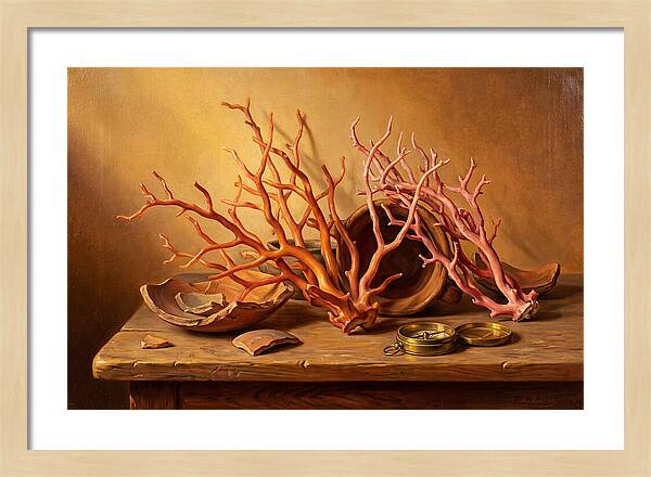 Coral Still Life Composition