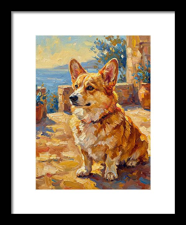 Corgi In A Mediterranean Setting