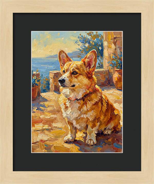 Corgi In A Mediterranean Setting