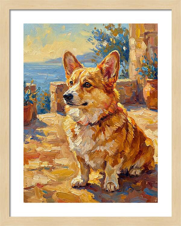 Corgi In A Mediterranean Setting