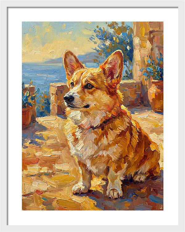 Corgi In A Mediterranean Setting