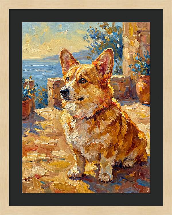 Corgi In A Mediterranean Setting