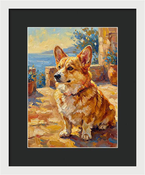 Corgi In A Mediterranean Setting