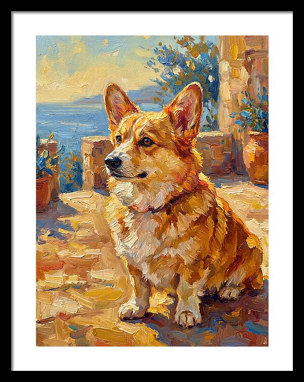 Corgi In A Mediterranean Setting