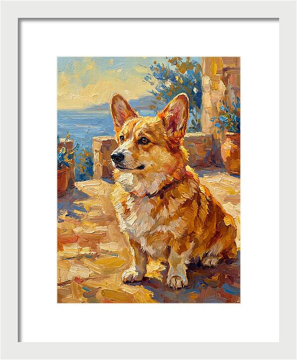 Corgi In A Mediterranean Setting