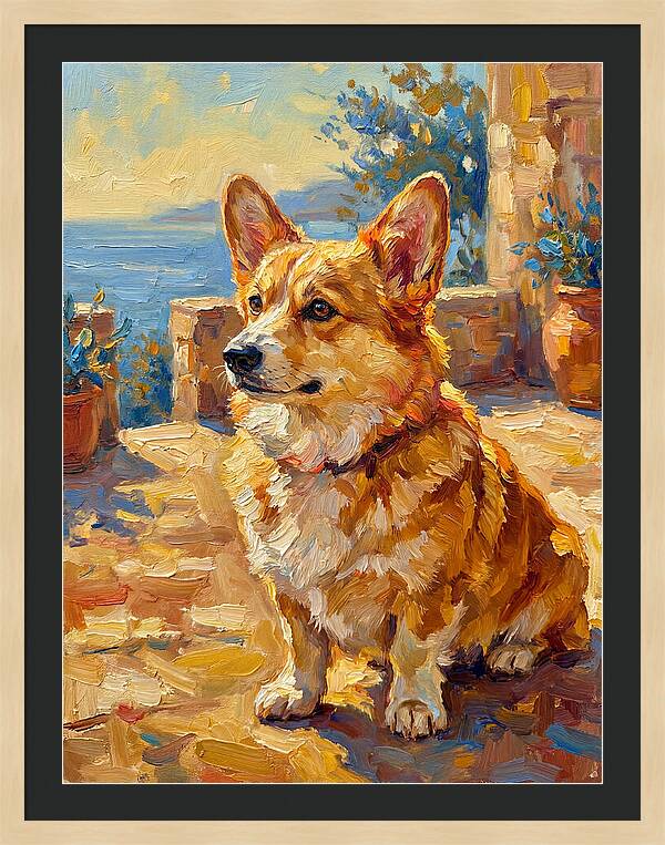 Corgi In A Mediterranean Setting