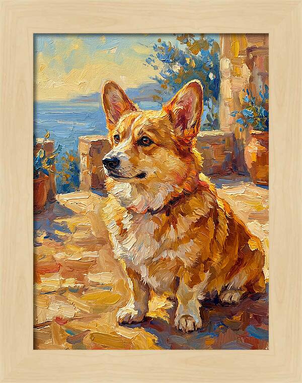 Corgi In A Mediterranean Setting