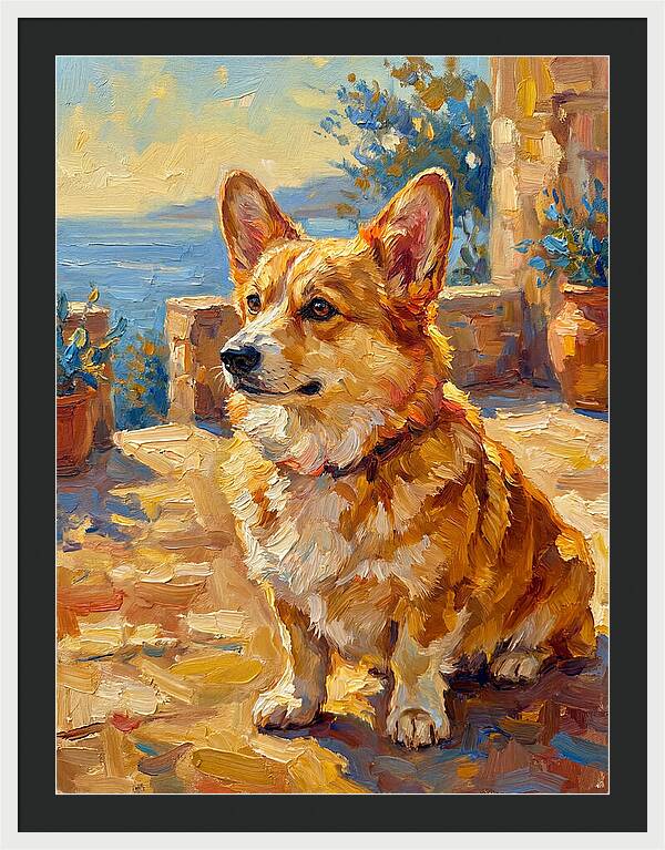 Corgi In A Mediterranean Setting