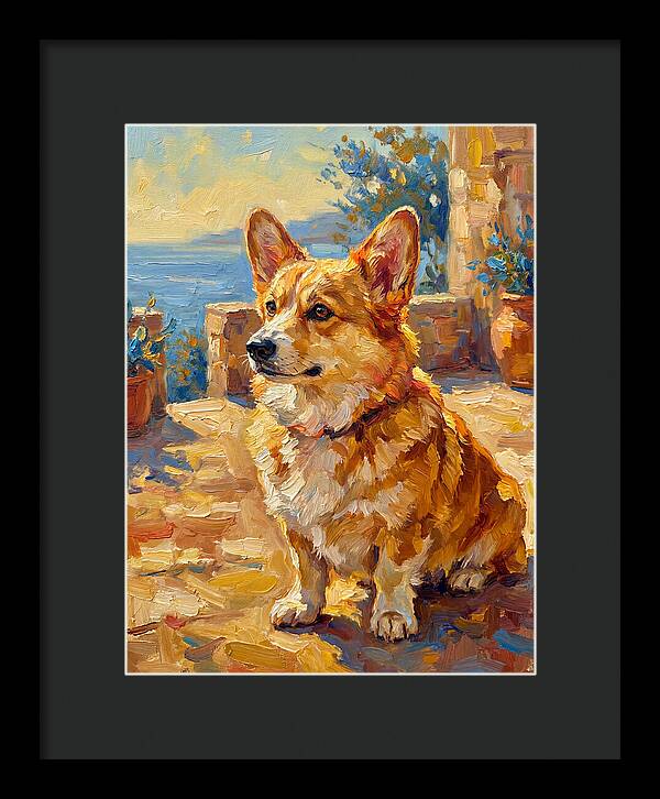 Corgi In A Mediterranean Setting