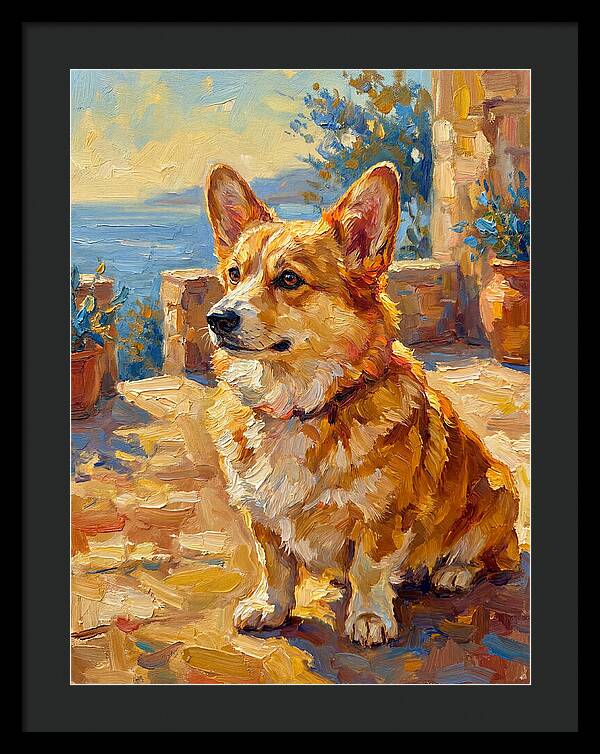 Corgi In A Mediterranean Setting