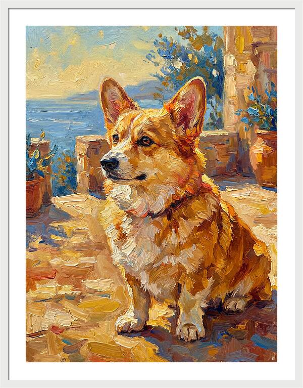 Corgi In A Mediterranean Setting