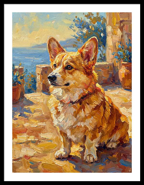 Corgi In A Mediterranean Setting