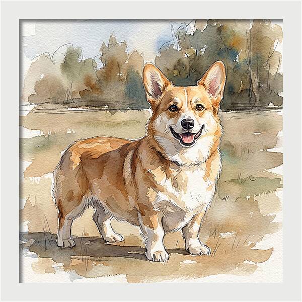 Corgi In A Sunny Landscape
