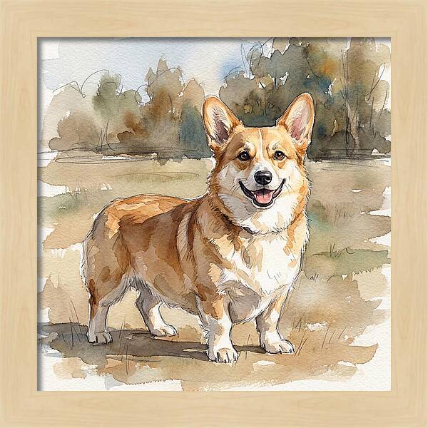 Corgi In A Sunny Landscape